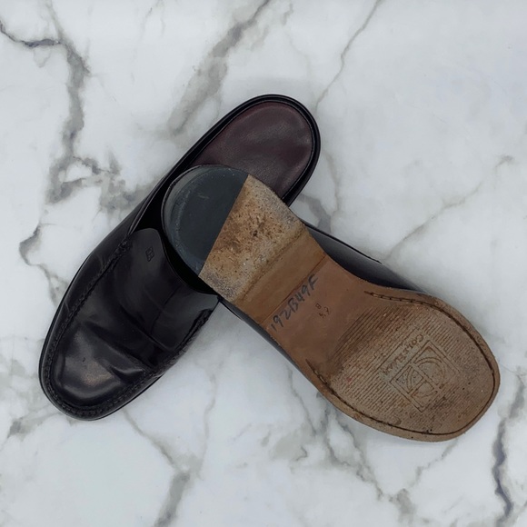 COLE HAAN wine brown leather mules slip on loafers - Picture 3 of 5